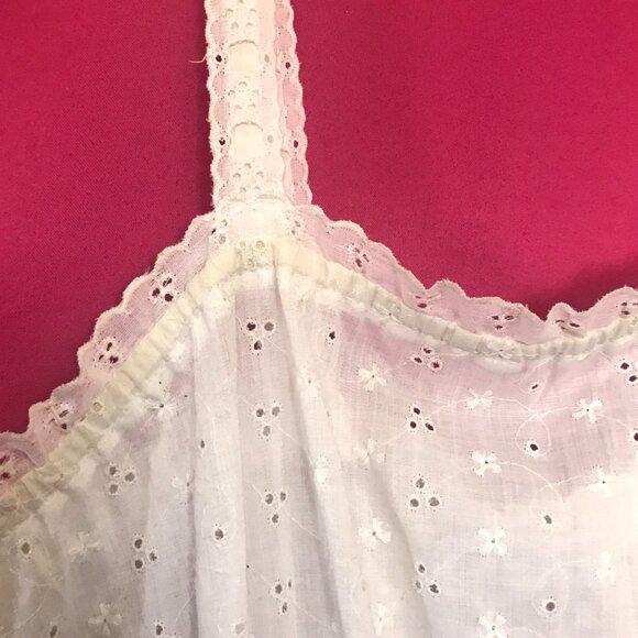 vintage 1970s cottagecore eyelet maxi dress size small medium - Picture 3 of 5